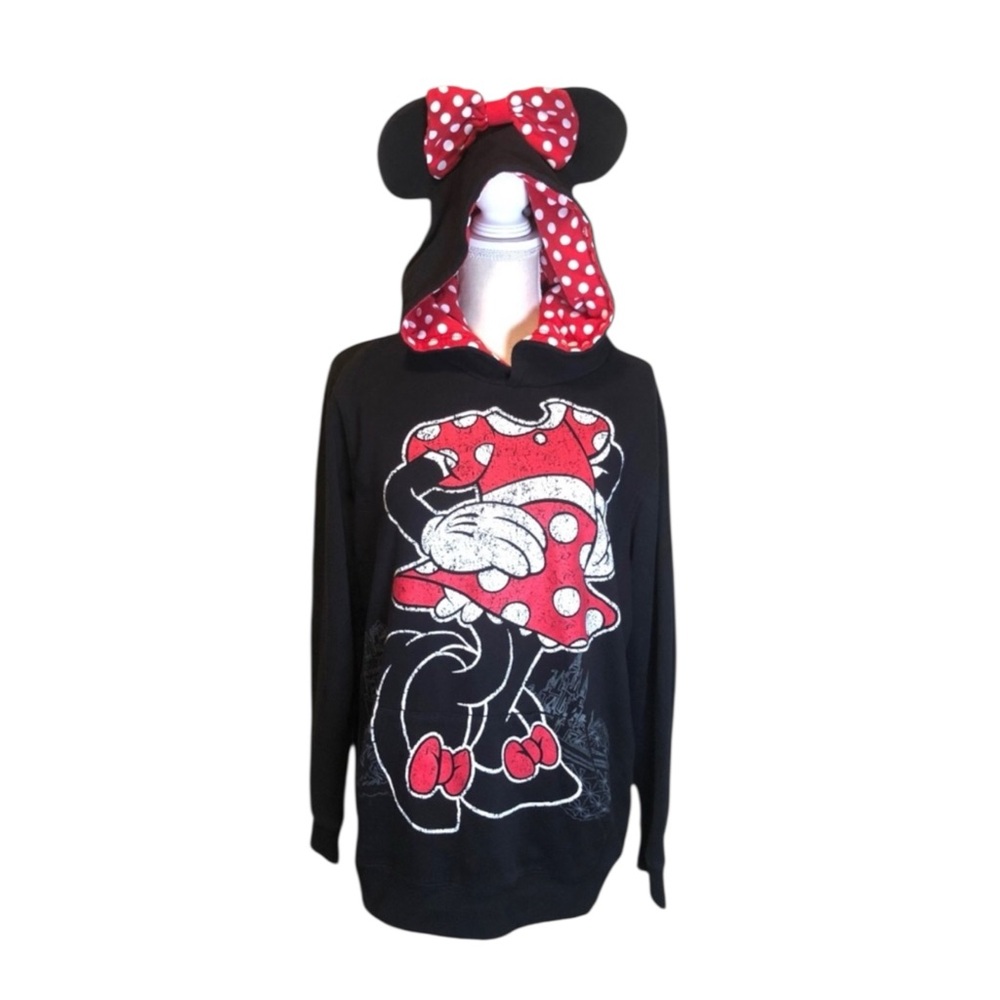 DISNEY PARKS Disneyland Resort Minnie Mouse Hoodie With Ears Women’s Size Small